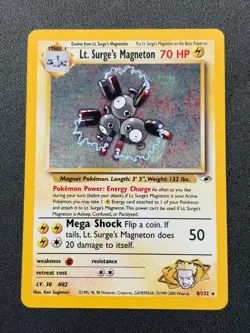 Pokemon TCG Gym Heroes -Lt. Surge's Magneton- Holo Rare 8/132 - Image 1