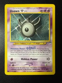 2002 Pokemon - Unown [W] #29/105 - Neo Destiny Unlimited - Regular - NM - Image 1