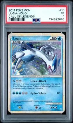 2011 POKEMON CALL OF LEGENDS #15 LUGIA-HOLO PSA 1 - Image 1