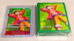 Monkey D Luffy SR ST21-014 One Piece Gear 5 EX Deck Silver Foil + 70 Sleeves - Image 1