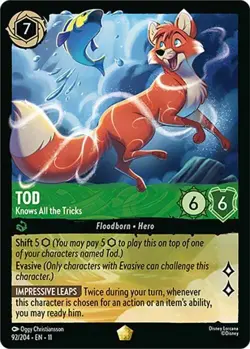 Tod - Knows All the Tricks 92/204 Winterspell Non-Foil Disney Lorcana - Image 1