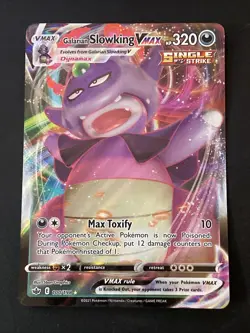 Pokemon Card TCG Galarian Slowking VMAX Ultra Rare Chilling Reign 100/198 NM - Image 1