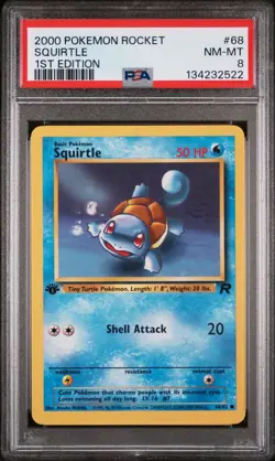POKEMON CARD PSA 8 NM MINT Team Rocket 1ST Edition #68 Squirtle - Image 1
