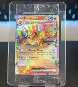 Pokemon TCG Prismatic Evolutions Flareon EX Stamped Promo Card Sealed - 014/131 - Image 1