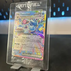 Pokemon TCG Prismatic Evolutions Glaceon EX Stamped Promo Card 026/131 Sealed - Image 2