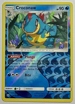 Croconaw 19/73 (LP) Reverse Holo Sun & Moon: Shining Legends 2017 Pokemon Card - Image 1