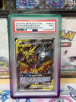 PSA 9 2019 Pokemon Sun & Moon Hidden Fates MOLTRES ZAPDOS ARTICUNO GX SM210 - Image 1