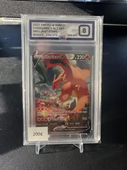 Pokemon 2022 Brilliant Stars Charizard v Full Alternate Art #154/172 PG NM-MT 8 - Image 1