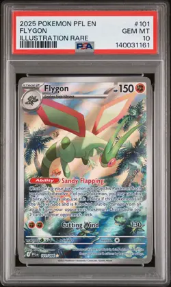 2025 POKEMON FLYGON 101 PHANTASMAL FLAMES ILLUSTRATION RARE PSA 10 - Image 1