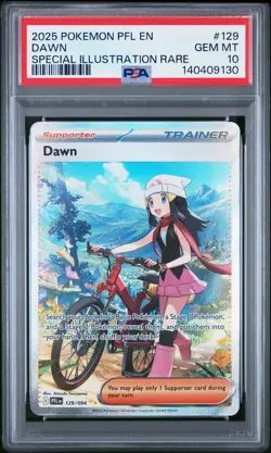 2025 POKEMON PFL EN-PHANTASMAL FLAMES SPECIAL ILLUSTRATION RARE #129 DAWN PSA 10 - Image 1