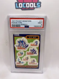 1997 Pokemon Poison Type #11 Sealdass Series 2 Pocket Monsters PSA 9 - Image 1