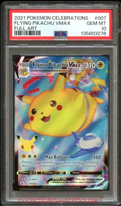 Pokemon Celebrations Flying Pikachu VMAX 007 PSA 10 - Image 1