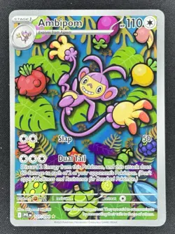 Ambipom 107/094 Phantasmal Flames Illustration Rare Holo Pokemon TCG Card NM - Image 1