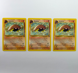 Pokemon TCG Kabuto Fossil #50/62 3-Card Lot WOTC Vintage 1999 - Image 1