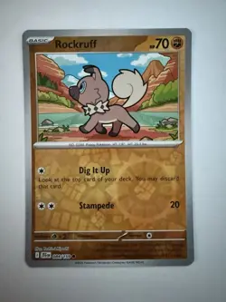 Pokemon Rockruff 084/159 | Reverse Holo | SV09 Journey Together | NM - Image 1