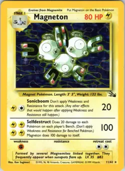 Pokemon Magneton 11/62 WOTC Fossil Holo Rare - Image 1