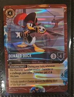 Disney Lorcana TCG Azurite Sea Donald Duck Buccaneer 15 / P3 Super Rare DCL - Image 1