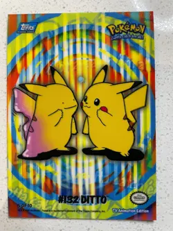 Pokemon Topps 2000 TV Animation Series 2 Stick-Ons #132 Ditto Card 5 of 10 NM - Image 1