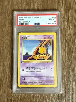 1999 Pokemon ABRA 1st Edition 43/102 Basis-Set Base Set FRENCH PSA 10 GEM MINT - Image 1