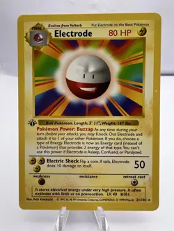 Pokemon Card Electrode Base Set 1st Edition Shadowless 21/102 English - Image 1