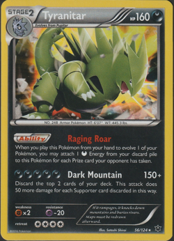 Pokemon Tyranitar Holo Rare XY Fates Collide 56/124 NM - Image 1