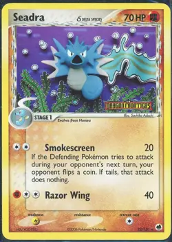 2006 Pokemon TCG Seadra Delta Species 52/110 Holon Phantoms Reverse Holo LP - Image 1