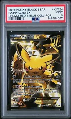 2016 POKEMON XY BLACK STAR PROMO #XY124 FULL ART/PIKACHU EX PSA 9 - Image 1