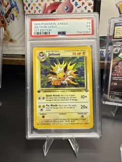 1999 Pokemon Jungle 1st Edition #4 Jolteon-Holo PSA 5 Excellent TCG 4/64 - Image 1