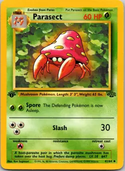 Parasect 41/64 1st Edition LP Pokemon Card TCG Jungle - Image 1