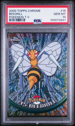 2000 TOPPS CHROME POKEMON T.V. #15 BEEDRILL PSA 10 - Image 1