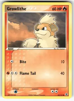 Growlithe FireRed & LeafGreen Common Pokemon Lightly played - Image 1