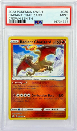 PSA 9 Radiant Charizard #20 -2023 Pokemon Crown Zenith 020/159 - Image 1