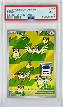 PSA 9 OBF EN Pidgey #207 IR - 2023 Pokemon Sv03: Obsidian Flames 207/197 - Image 1