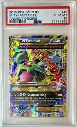 PSA 10 M TYRANITAR EX #43 - 2015 POKEMON XY ANCIENT ORIGINS 43/98 - Image 1