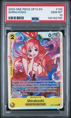 PSA 10 Shirahoshi OP12-102 SR 2025 One Piece Op12-Legacy Of The Master #102 - Image 1