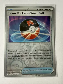 175/182 Team Rocket's Great Ball : (Reverse Holo) Card :Destined Rivals Sleeved - Image 1