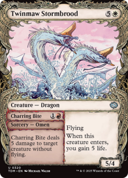Magic MTG - Twinmaw Stormbrood // Charring Bite - MINT/NMINT - EN - FOIL - Image 1