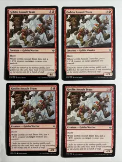 4x Mtg War Of The Spark Goblin Assault Team NM Magic The Gathering - Image 1