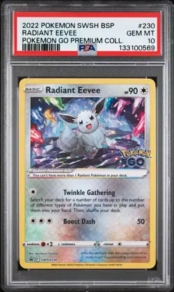 2022 POKEMON SWSH BLACK STAR PROMO #230 RADIANT EEVEE PSA 10 - Image 1