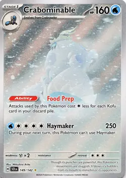 POKEMON Crabominable - #149/142 Holo SV07: Stellar Crown NM - Image 1