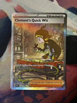 Clemonts Quick Wit 243/191 Special Illustrator Rare Surging Sparks Pokemon NM - Image 1