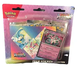 Pokemon Prismatic Evolutions Tech Sticker Collection Sylveon Vaporeon - Image 1