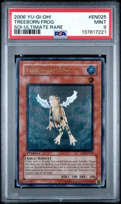Yugioh Treeborn Frog PSA 9 SOI-EN025 Ultimate Rare 1st Ed MINT - Image 1