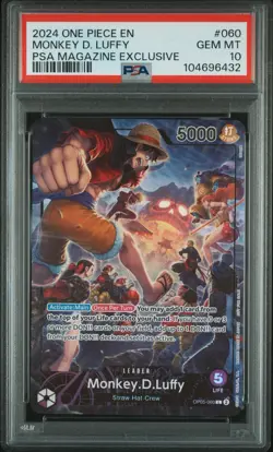 PSA 10 One Piece Promo Monkey D. Luffy PSA Magazine 2024 Exclusive OP05-060 🔥 - Image 1