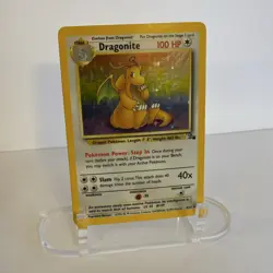 1999 Pokemon Dragonite 100 HP Holo Rare 4/62 Fossil Set English TCG Card - Image 1