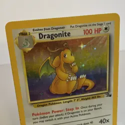 1999 Pokemon Dragonite 100 HP Holo Rare 4/62 Fossil Set English TCG Card - Image 2