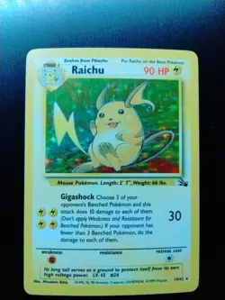 Raichu Holo Rare Card 14/62 Fossil Unlimited - Pokemon TCG - Image 1