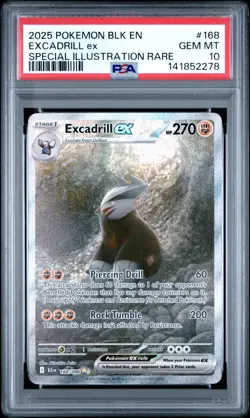 2025 POKEMON BLK EN-BLACK BOLT SPECIAL ILLUSTRATION RARE EXCADRILL EX PSA 10 - Image 1