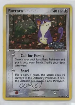 Rattata Reverse Foil Pokemon EX Team Rocket Returns #72 2004 - Image 1