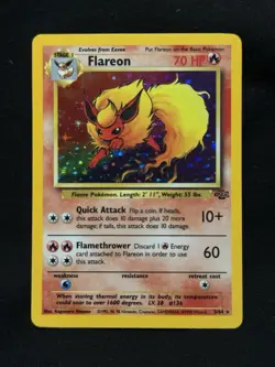 Pokemon TCG Flareon Jungle Holo Rare 70 HP 3/64 1999 WOTC English Unlimited - Image 1
